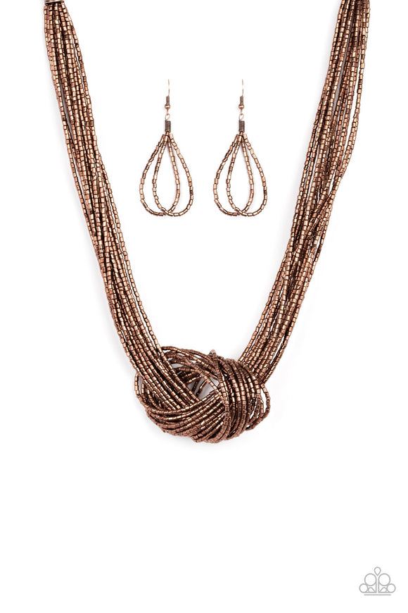 Knotted Knockout - Copper Updated Paparazzi Accessories