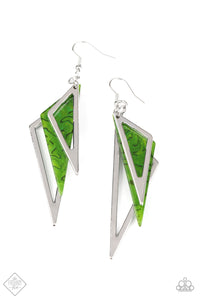 Evolutionary Edge - Green Paparazzi Earrings